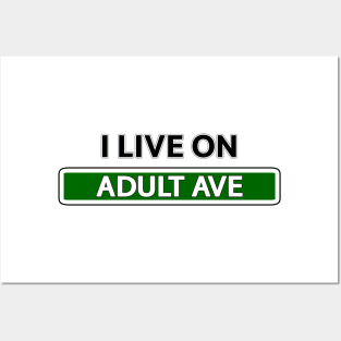 I live on Adult Ave Posters and Art